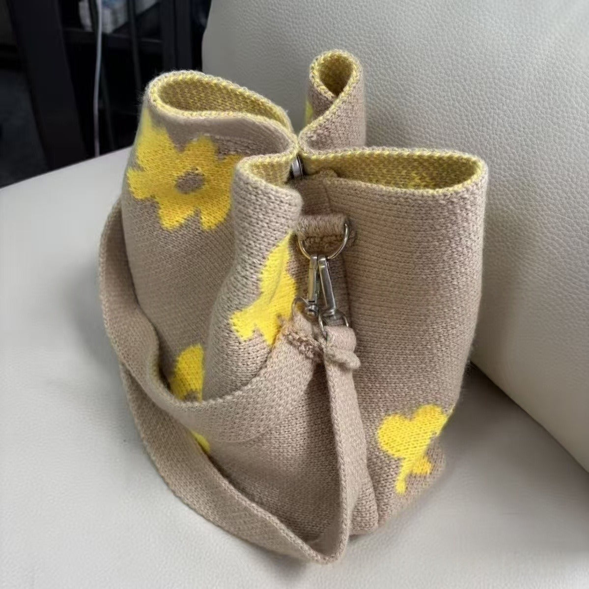 Crocheted Flower Tote Bag