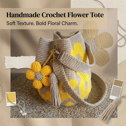 Crocheted Flower Tote Bag